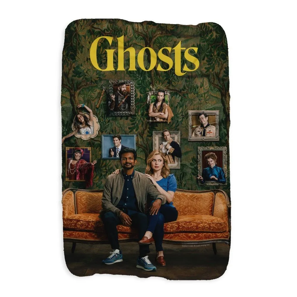 Ghosts Portraits Sherpa Blanket