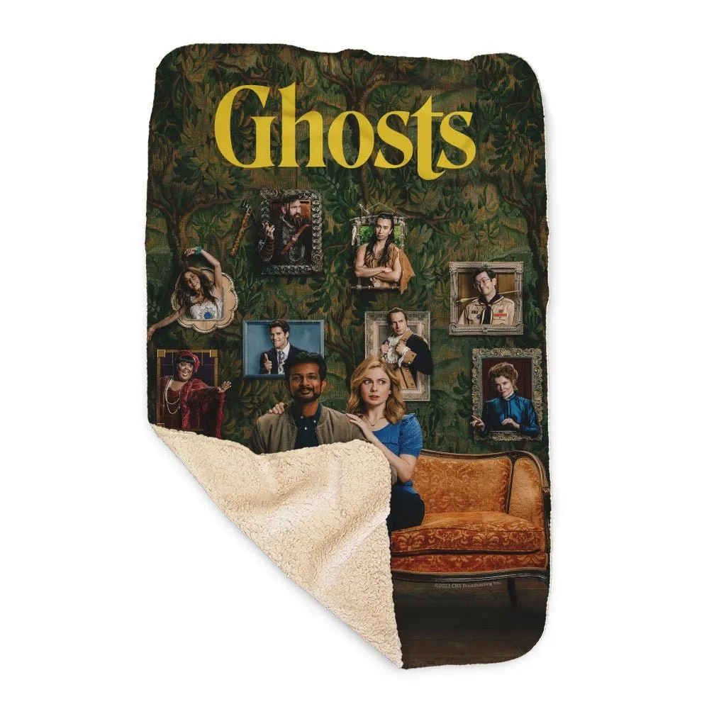 Ghosts Portraits Sherpa Blanket