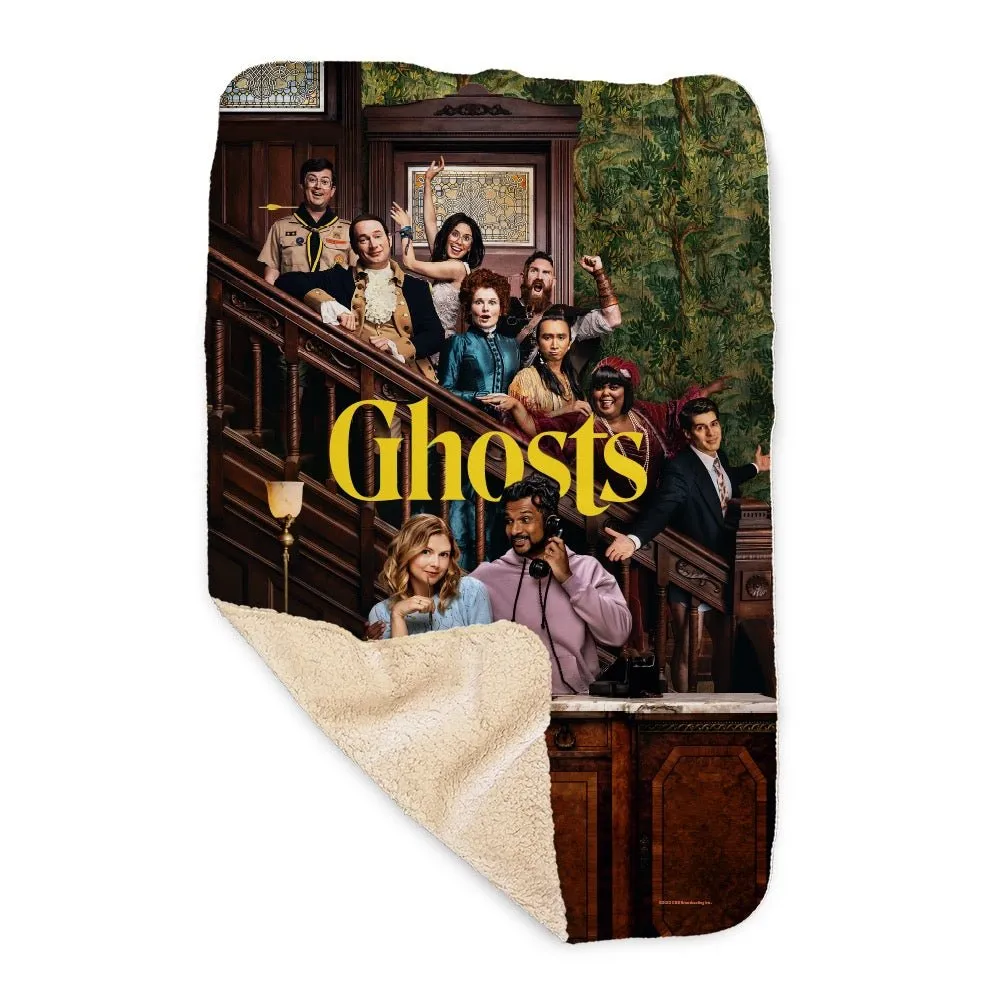 Ghosts Stairs Sherpa Blanket