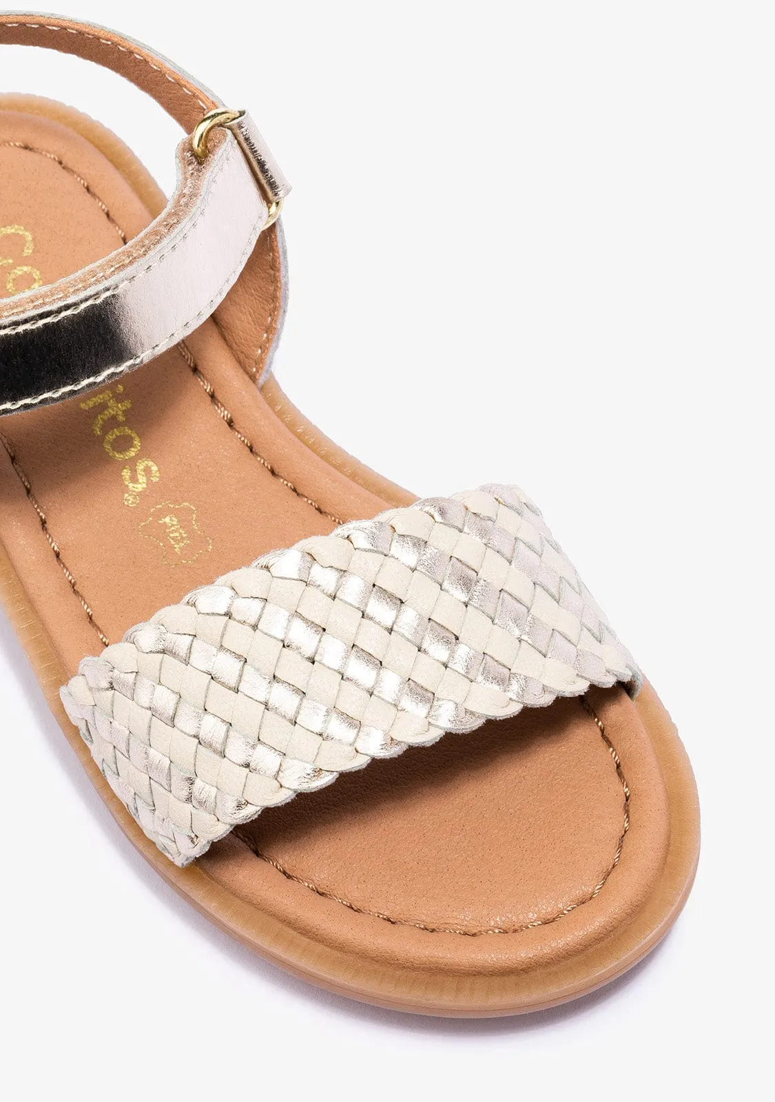 Girl's Gold Beige Sandals Napa