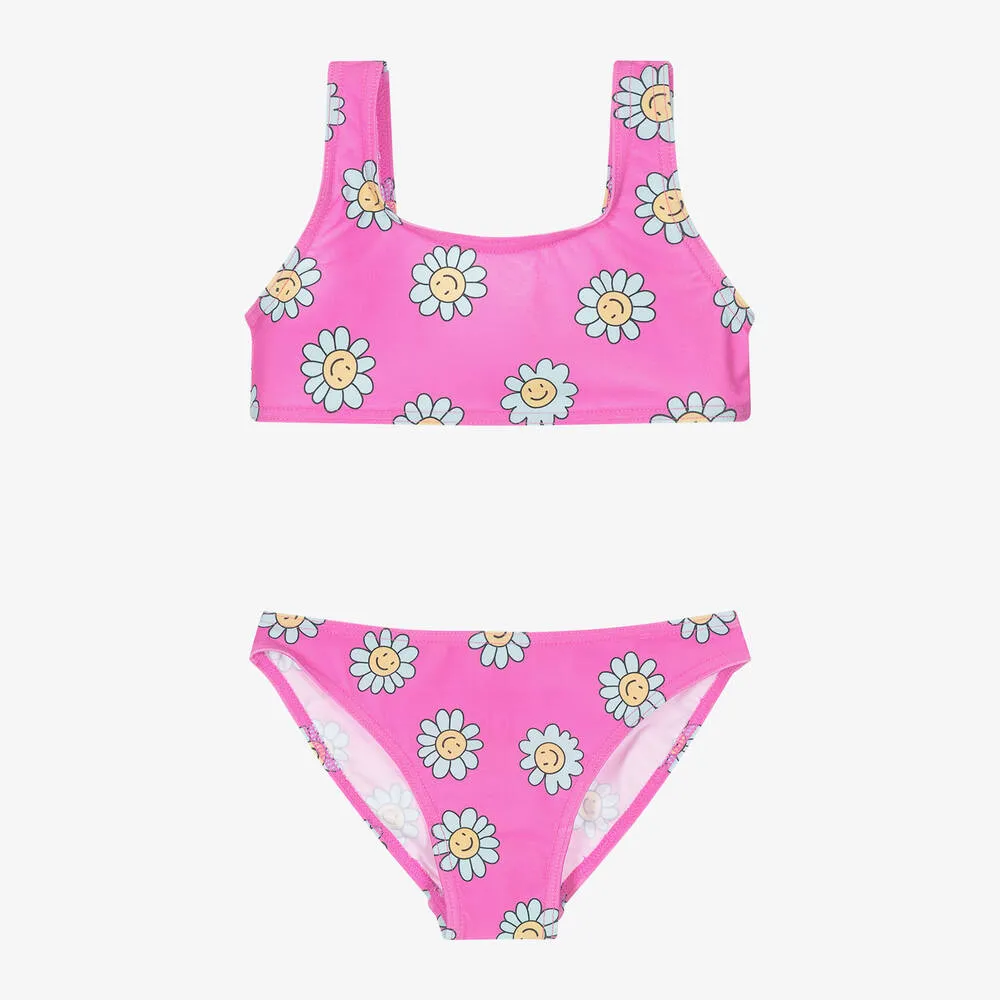 Girls Pink Floral Bikini