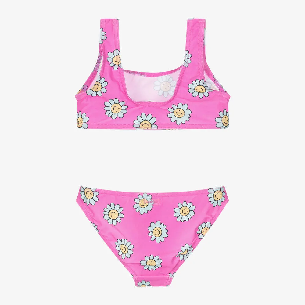 Girls Pink Floral Bikini