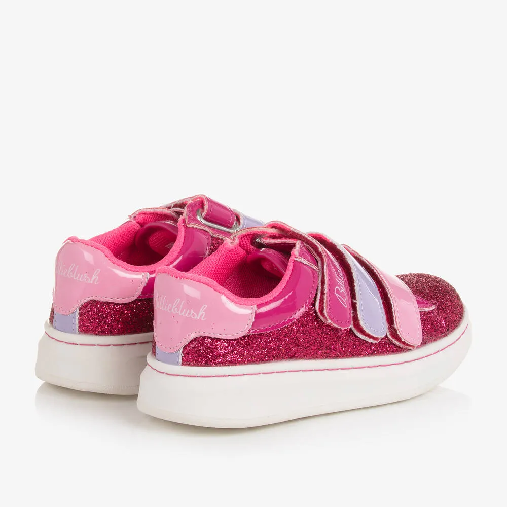 Girls Pink Glitter Trainers