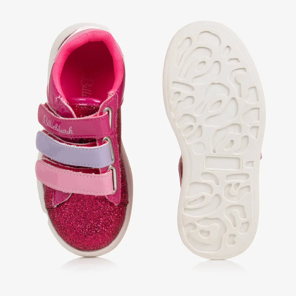 Girls Pink Glitter Trainers