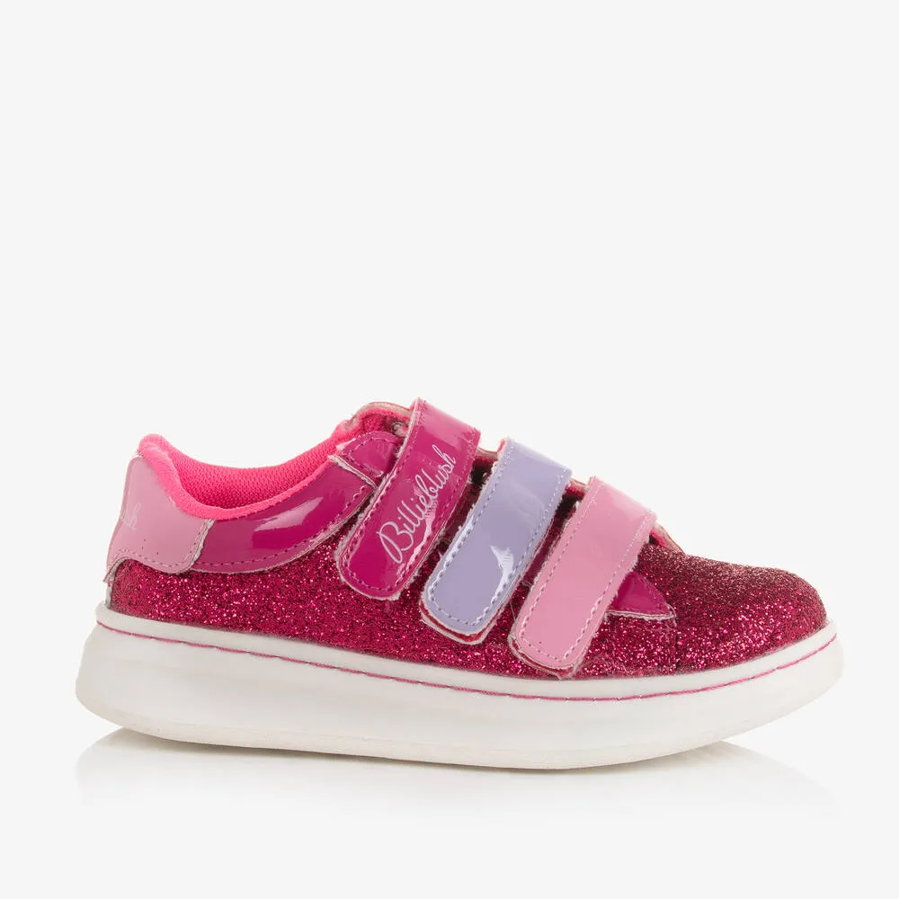 Girls Pink Glitter Trainers