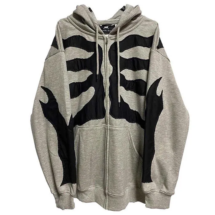 Grey Skeleton Hoodie