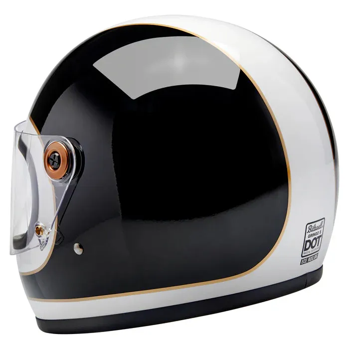 GRINGO S ECE R22.06 HELMET - GLOSS WHITE/GLOSS BLACK TRACKER