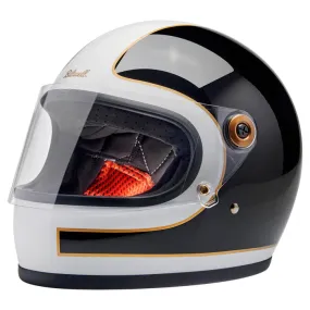 GRINGO S ECE R22.06 HELMET - GLOSS WHITE/GLOSS BLACK TRACKER