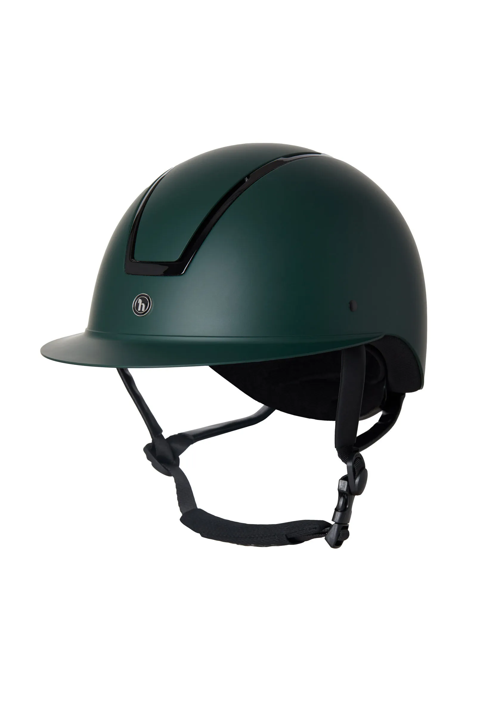 Horze Noir Riding Helmet with Shiny Frame & Sun Visor