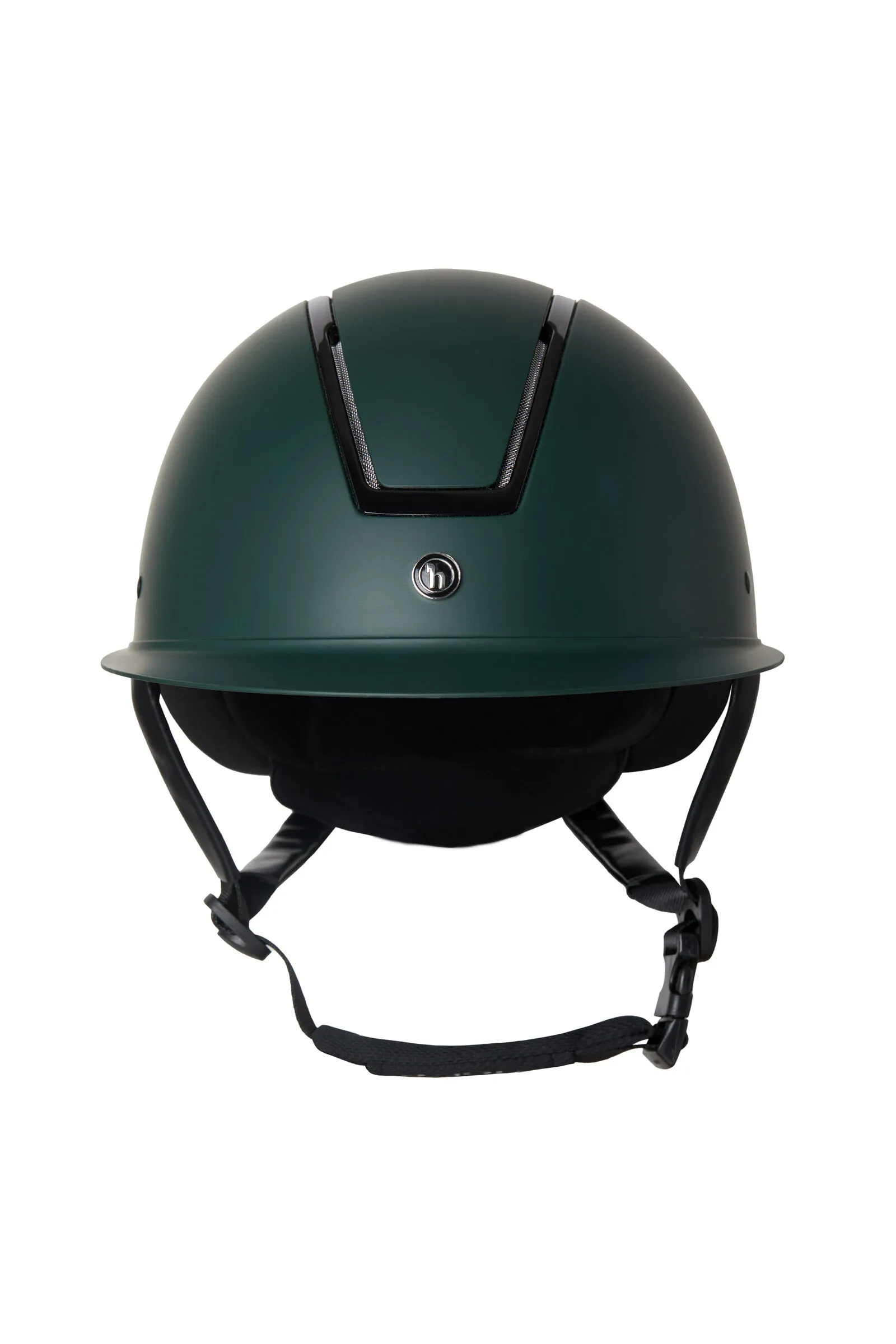 Horze Noir Riding Helmet with Shiny Frame & Sun Visor