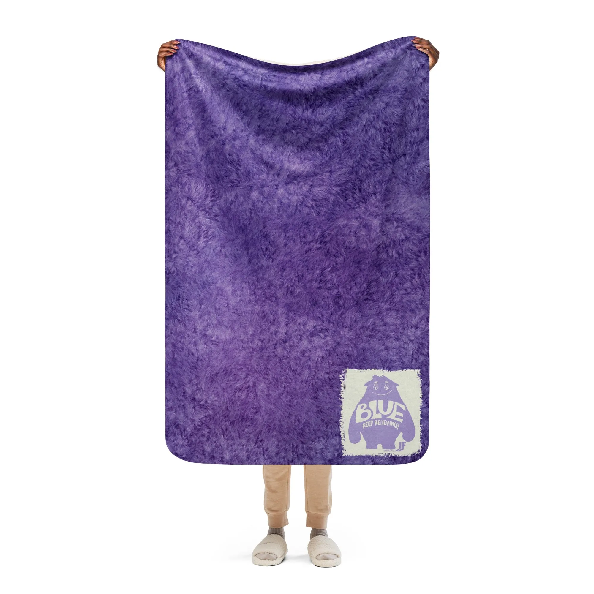 IF Blue Keep Believing Sherpa Blanket