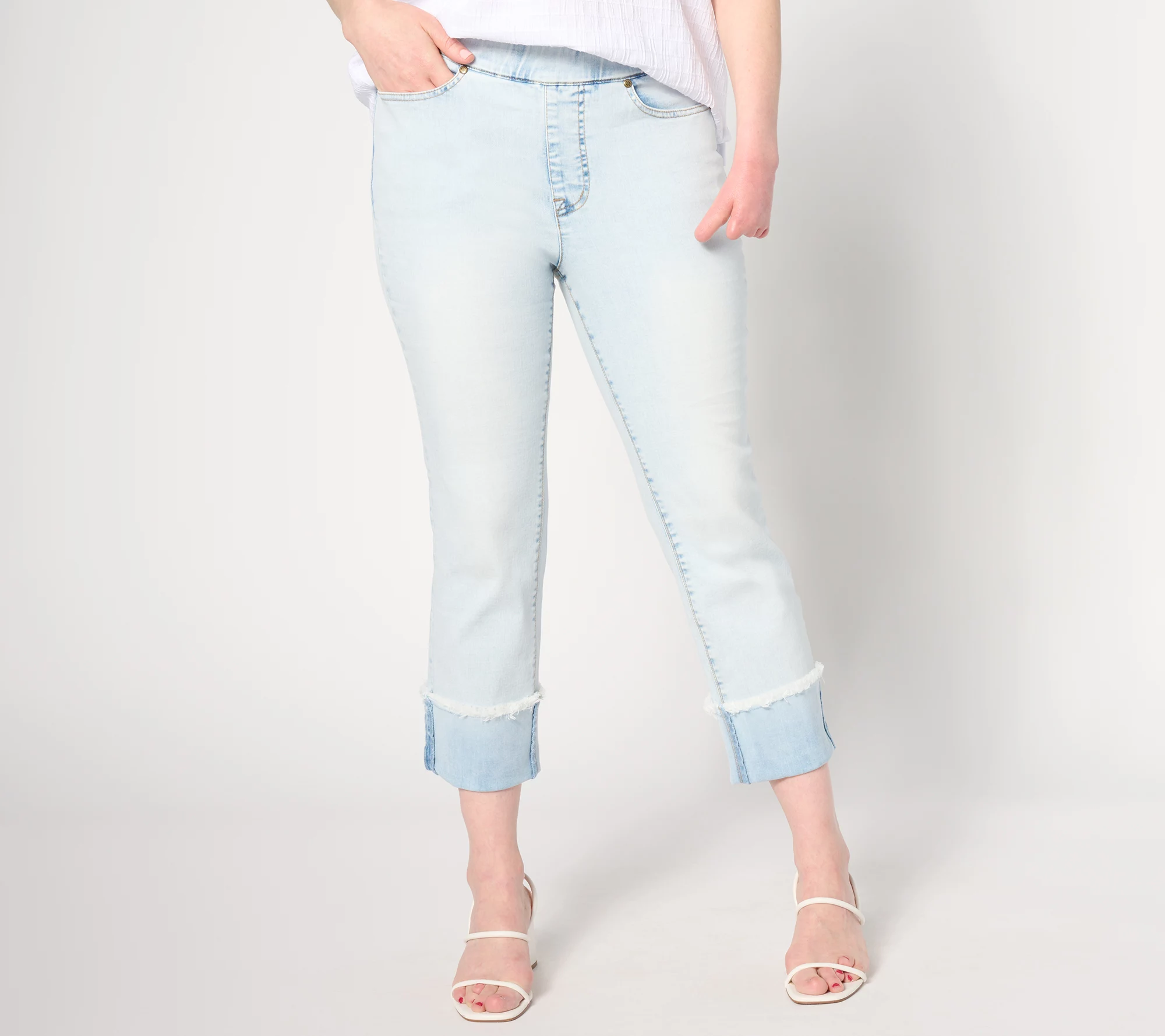 Isaac Mizrahi Live! Regular True Denim Crop Straight-Leg Jeans w/ Cuff