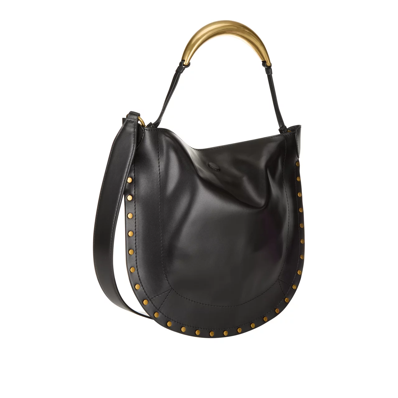 ISABEL MARANT Oskan Soft Leather Shoulder Bag - BlackGold