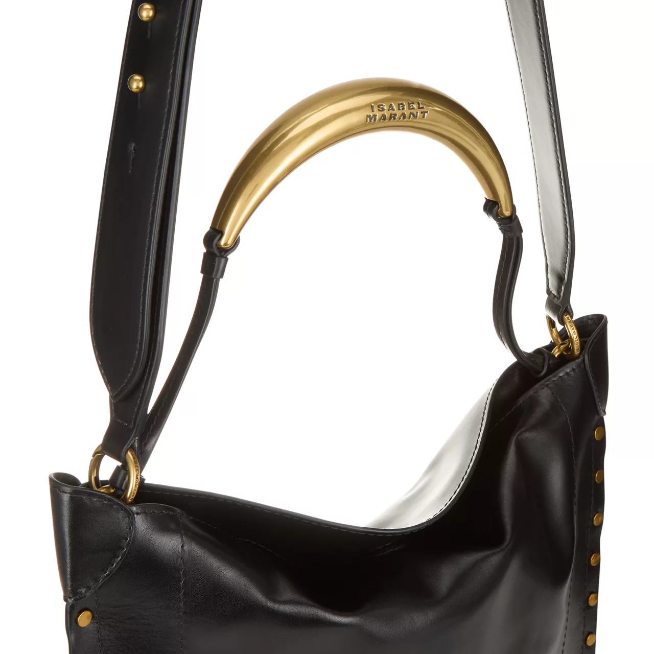 ISABEL MARANT Oskan Soft Leather Shoulder Bag - BlackGold