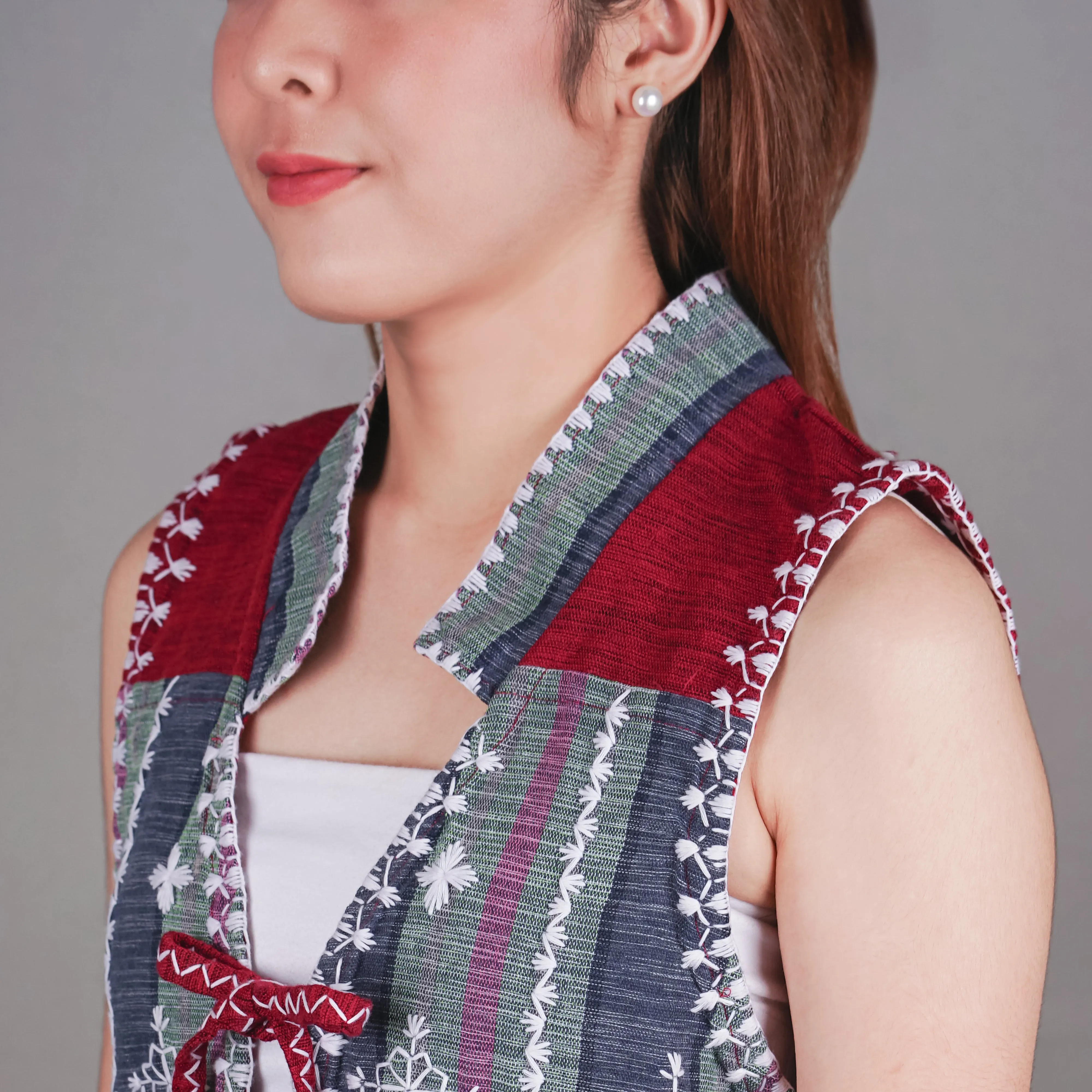 Itneg Hand Embroidered Cropped Vest