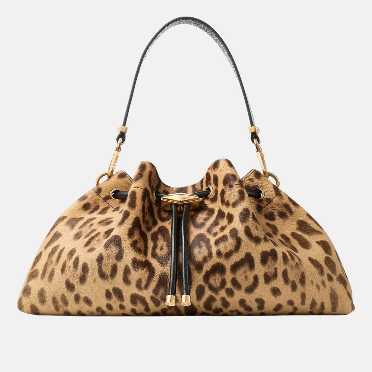 JIMMY CHOO Cinch M Leopard Shoulder Bag - NATURALGOLD