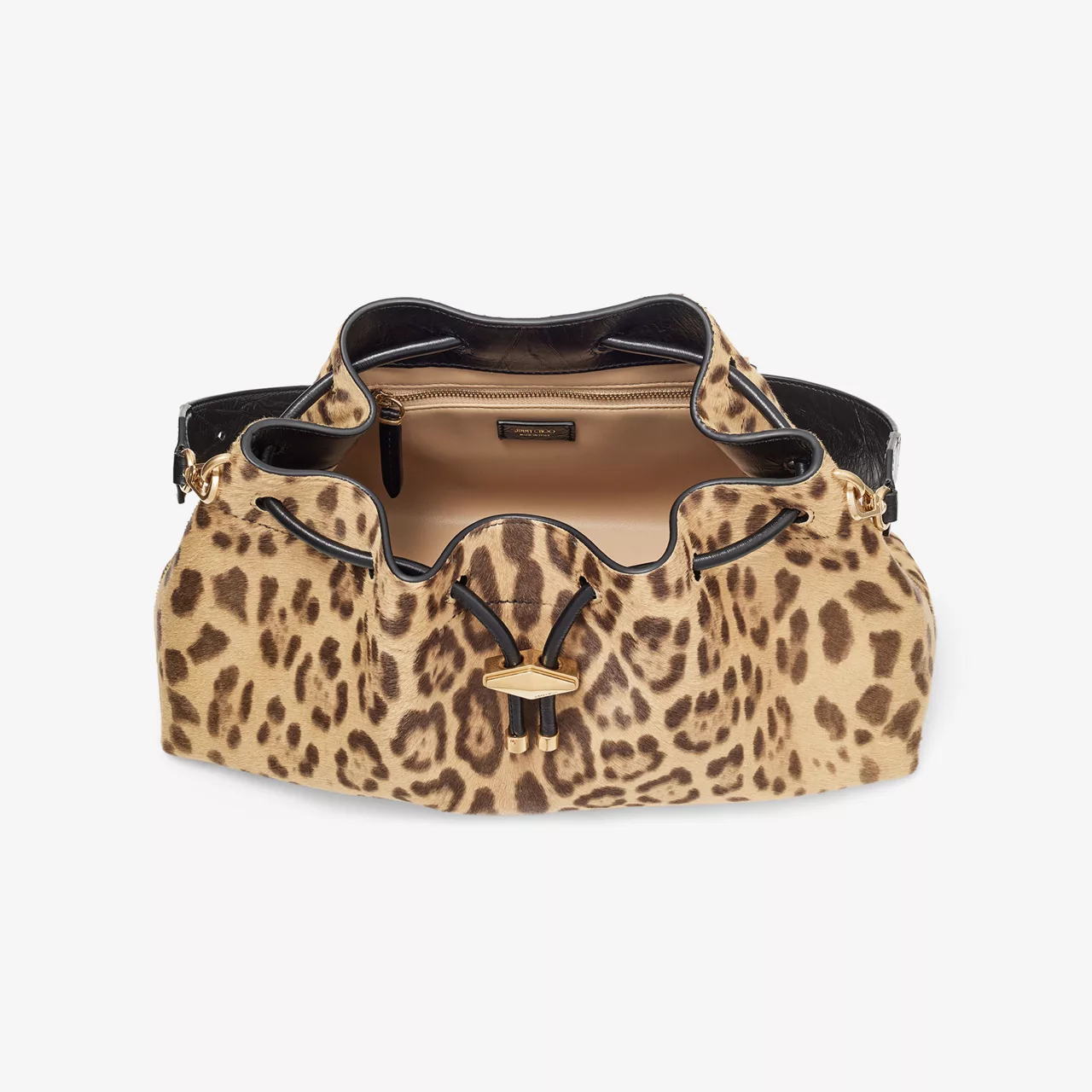 JIMMY CHOO Cinch M Leopard Shoulder Bag - NATURALGOLD