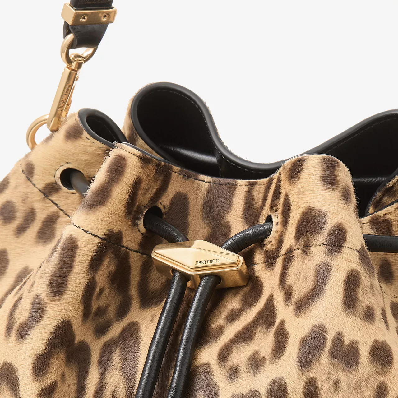 JIMMY CHOO Cinch M Leopard Shoulder Bag - NATURALGOLD