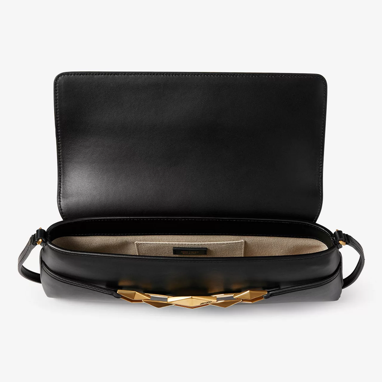 JIMMY CHOO Diamond East-West Shoulder Bag - BLACKGOLD