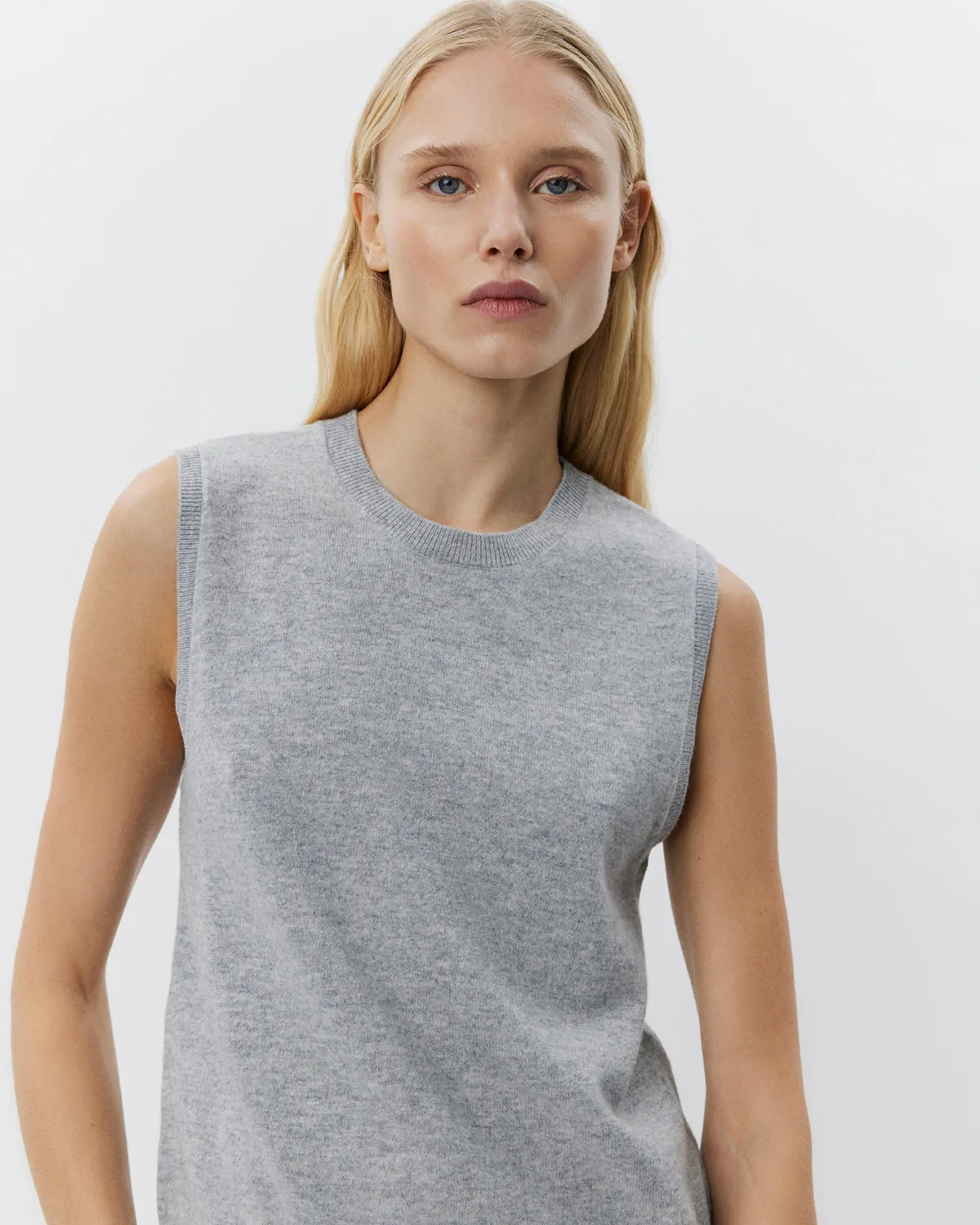 KARLISW VEST - Grey melange