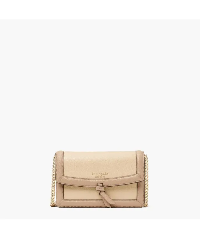 Kate Spade Knott Colorblocked Flap Crossbody Bag | Beige