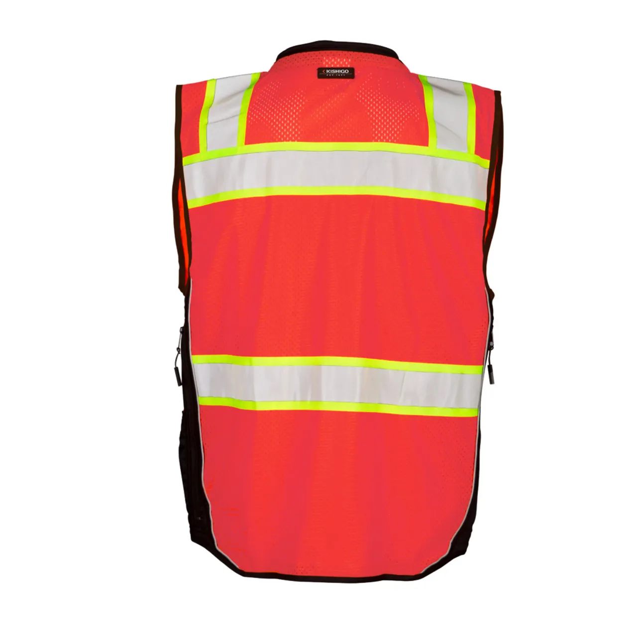 Kishigo Premium Black Series Surveyors Vest Fluorescent Red S5702