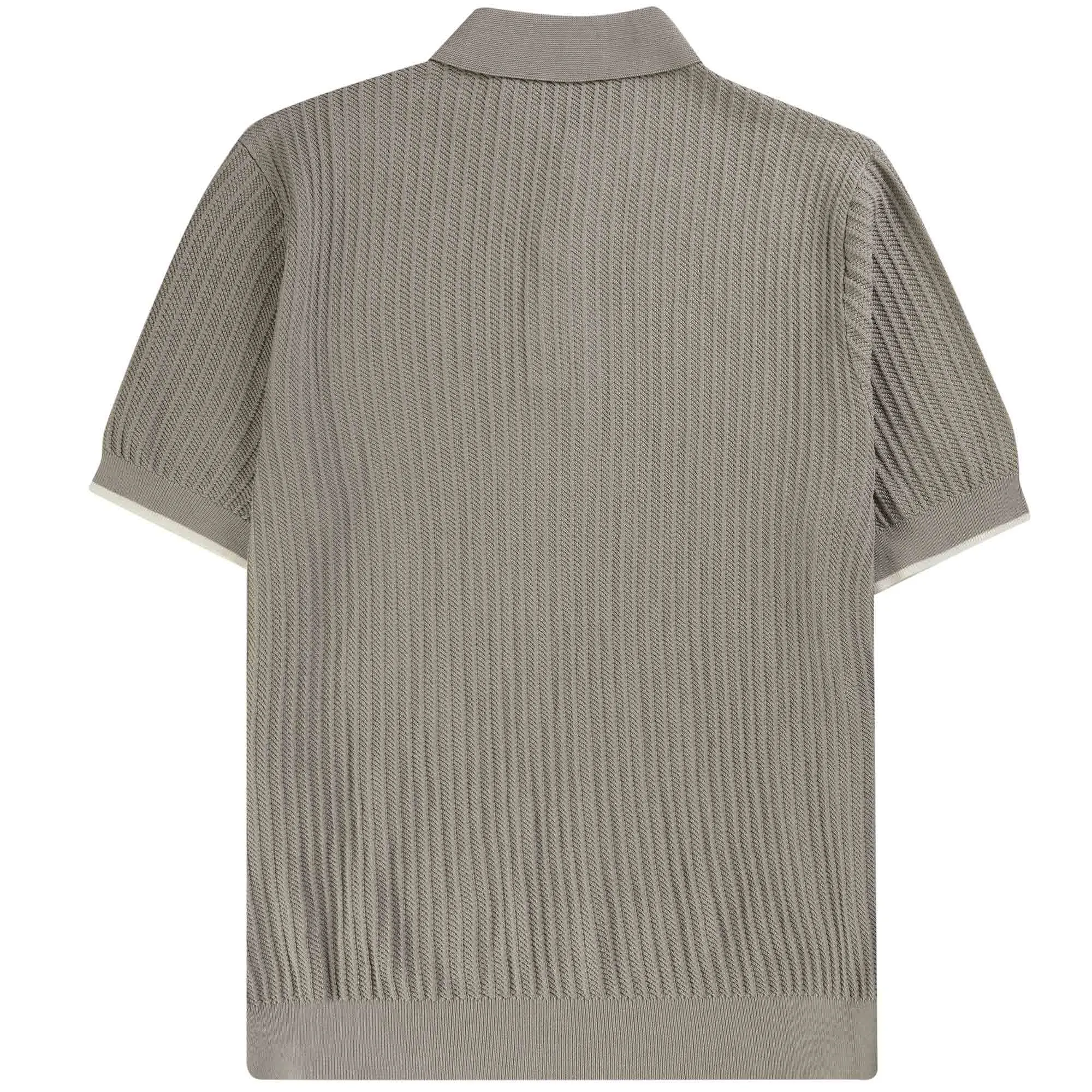 Knitted Polo Shirt - Vertical Grey