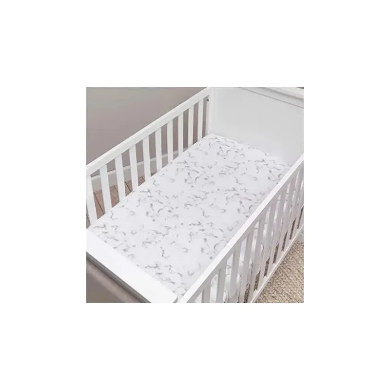 Lambs & Ivy Gray Marble Baby Crib Fitted Sheet