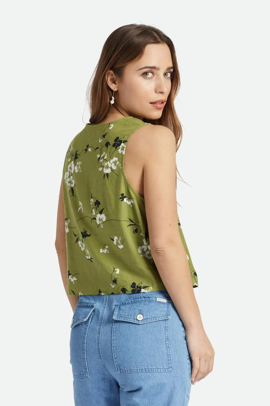 Lanai Linen Tank - Moss