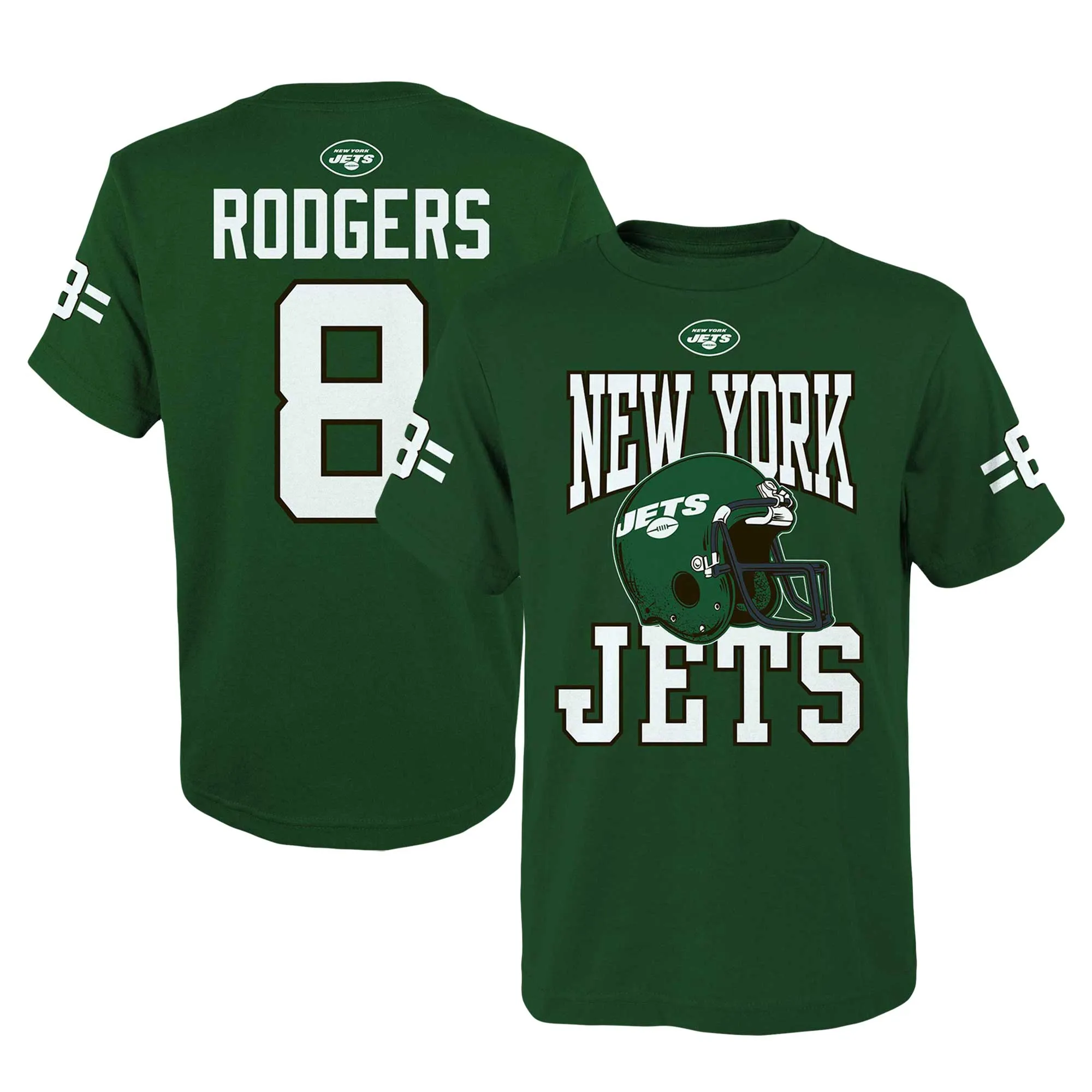 Lids Youth Aaron Rodgers Green New York Jets Helmet T-Shirt