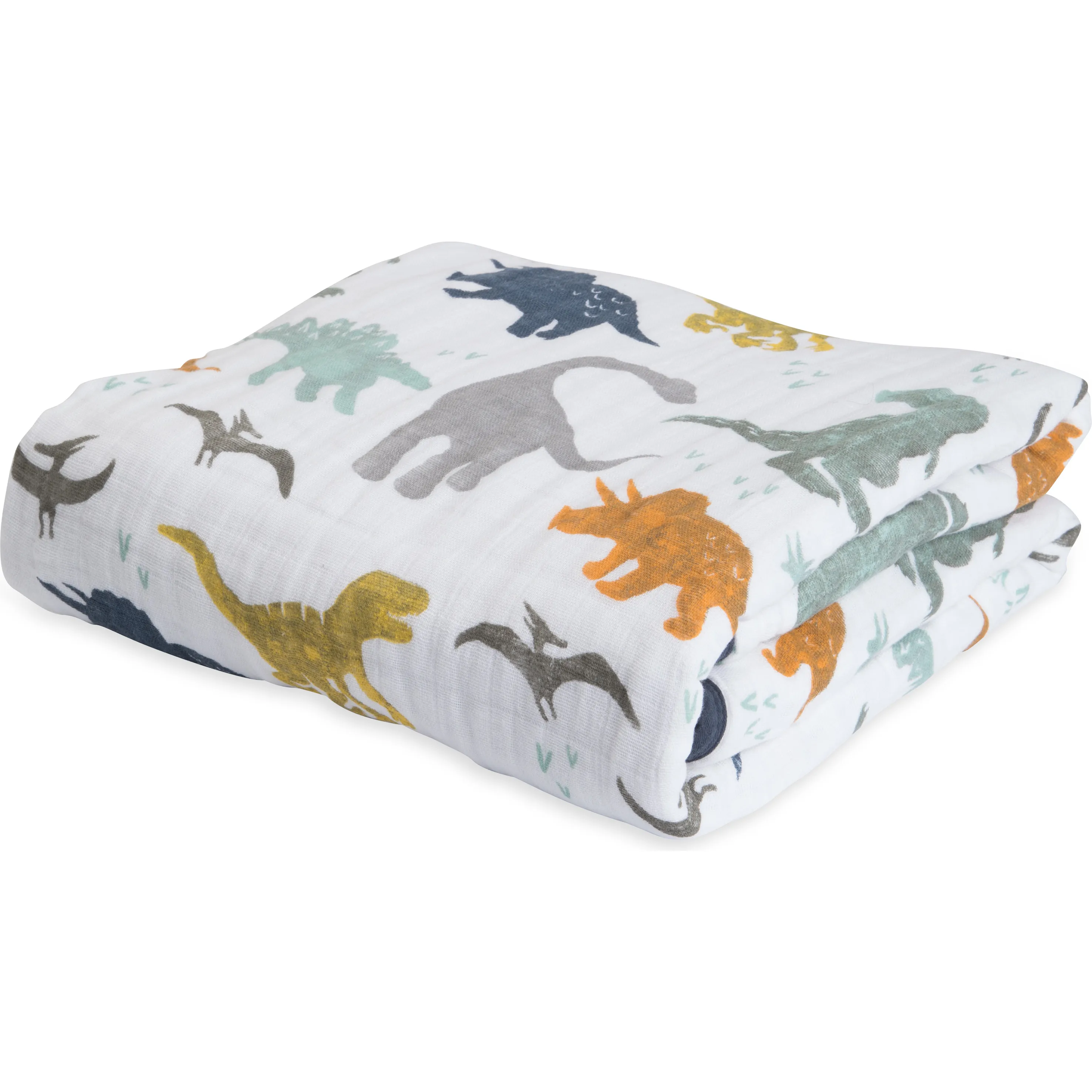 Little Unicorn Cotton Muslin Big Kid Quilt, Dino Friends