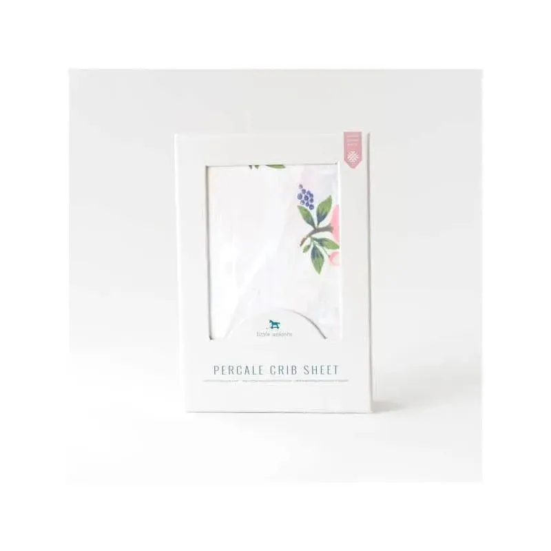 Little Unicorn Percale Crib Sheet - Watercolor Rose