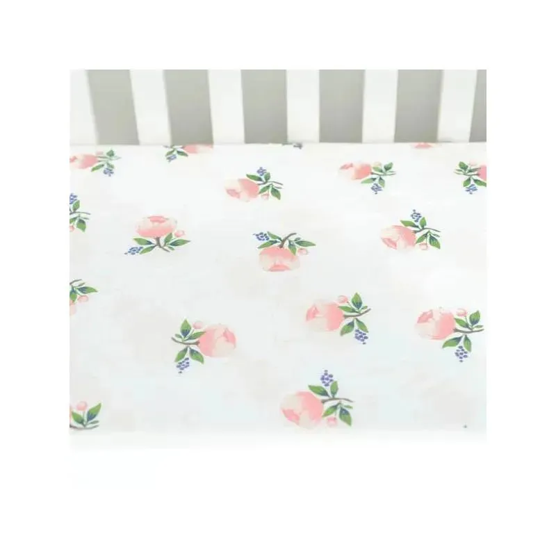 Little Unicorn Percale Crib Sheet - Watercolor Rose