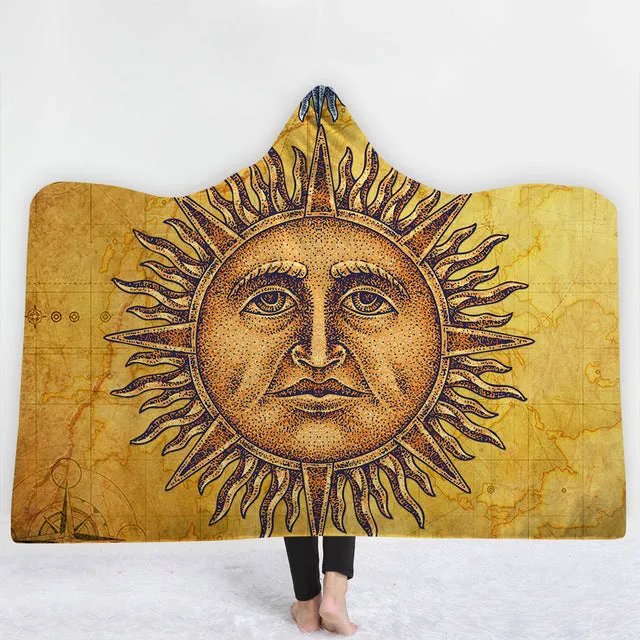 Mandala Sun Hooded Blanket