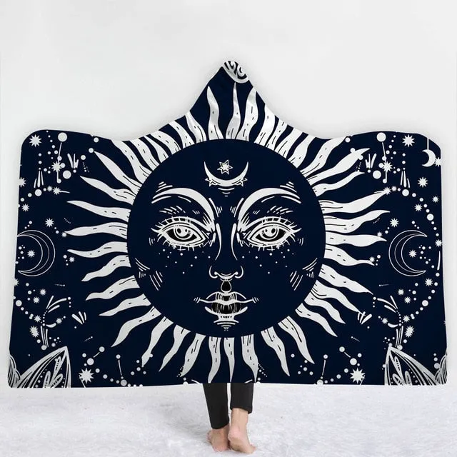 Mandala Sun Hooded Blanket