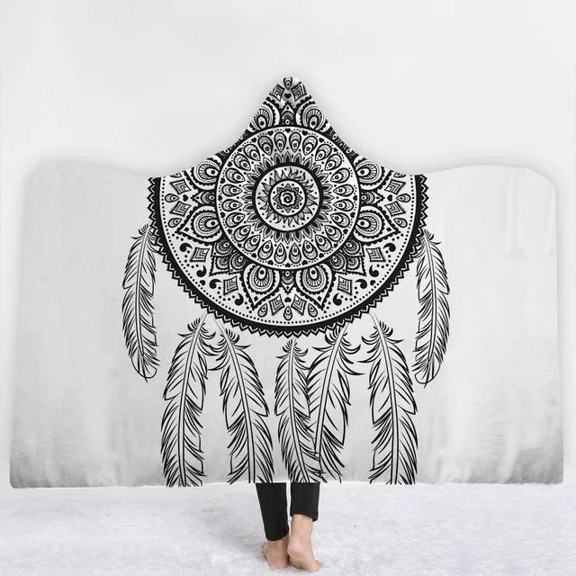 Mandala Sun Hooded Blanket