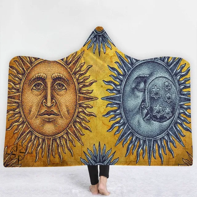 Mandala Sun Hooded Blanket