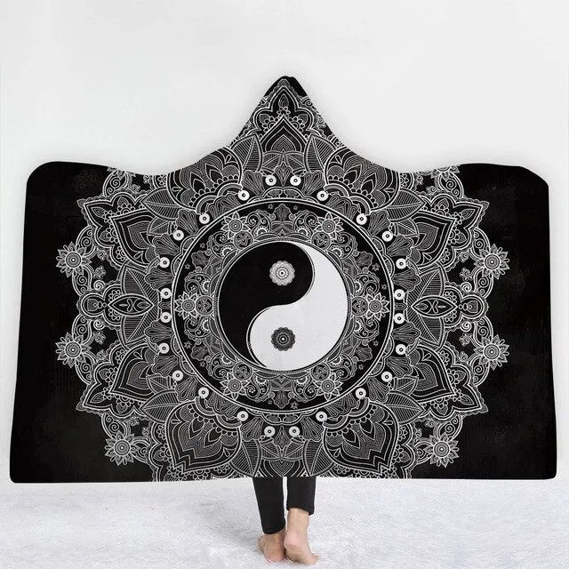 Mandala Sun Hooded Blanket