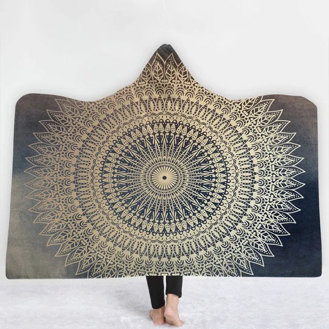 Mandala Sun Hooded Blanket