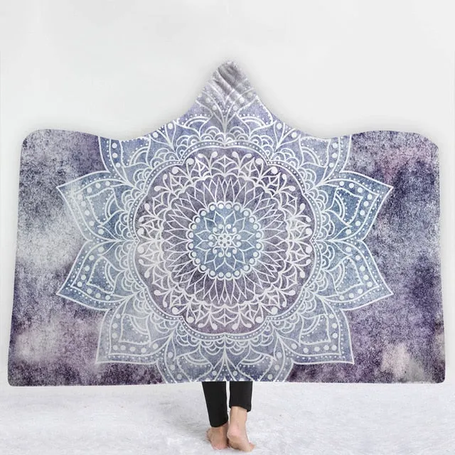 Mandala Sun Hooded Blanket