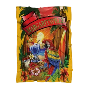 Margaritaville Orange Parrot Beach Premium Sublimation Adult Blanket