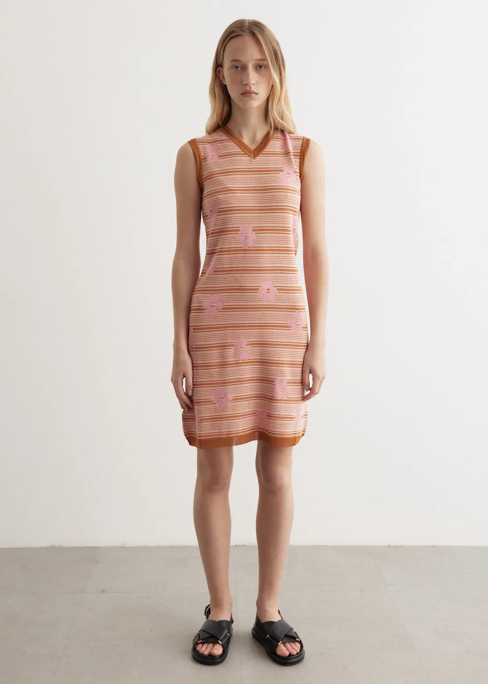 Marni -  Striped Flowers Dress - Dress