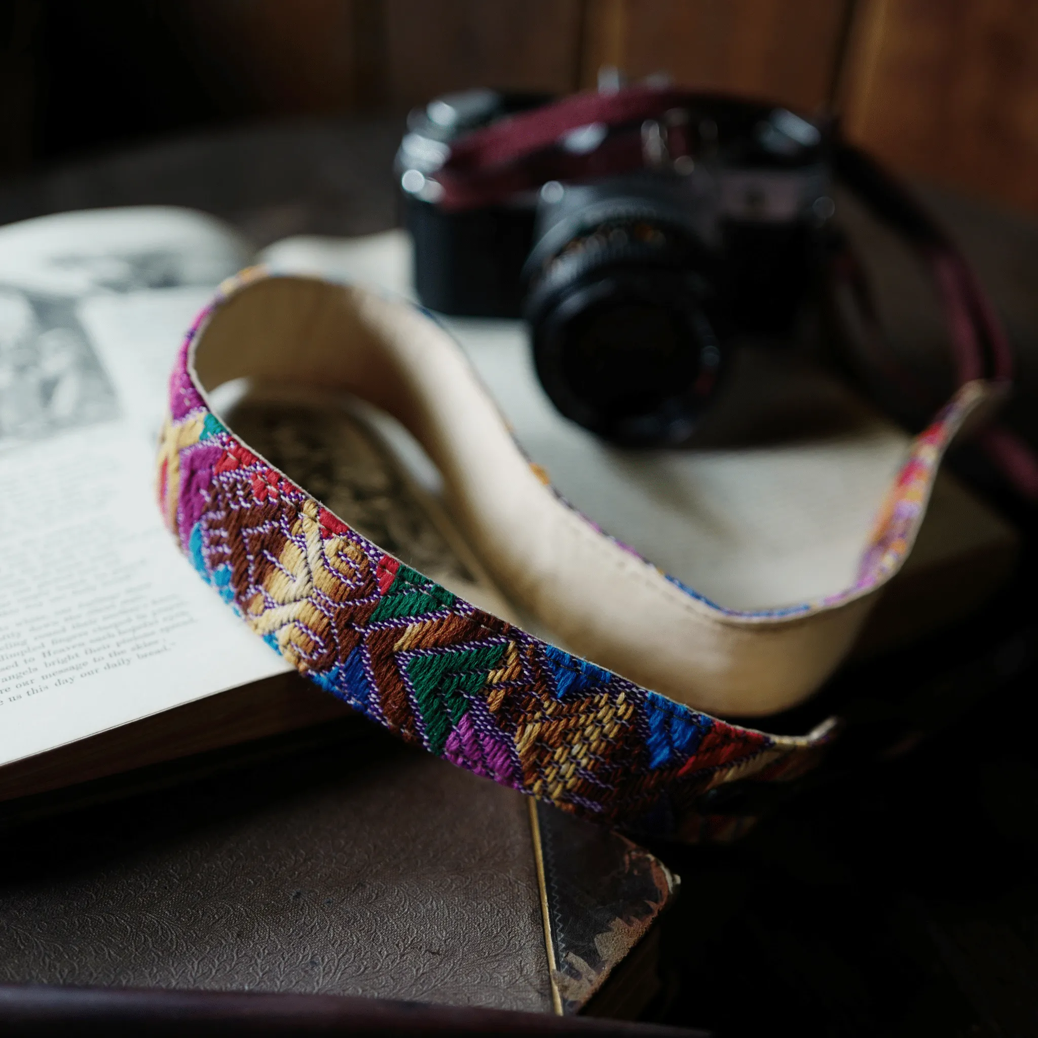 Mayan Fabric Leather Camera Strap