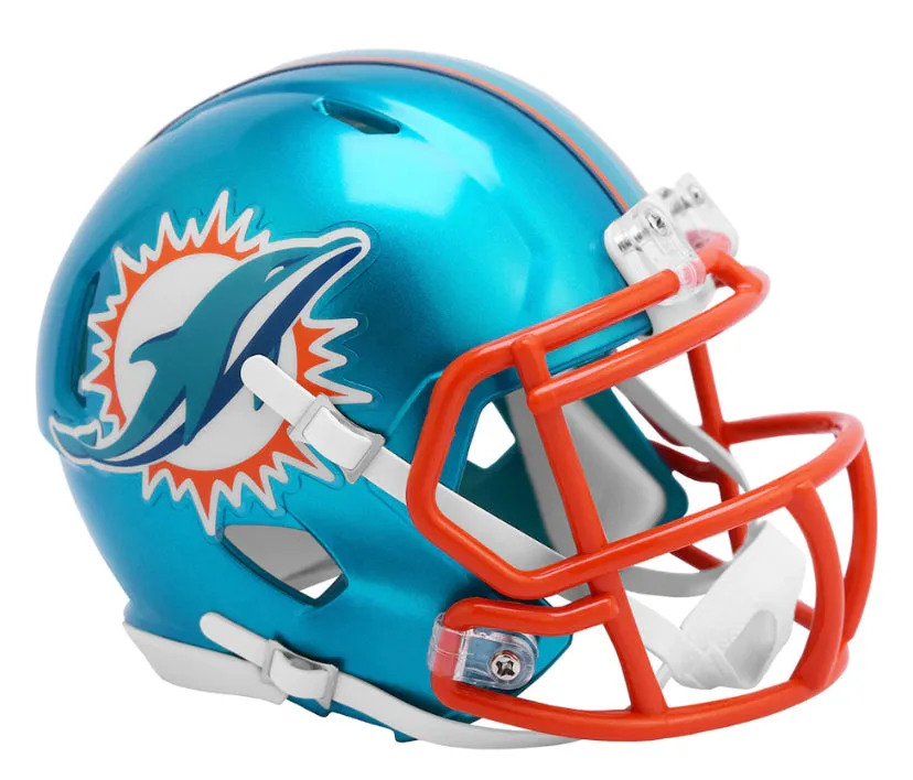 Miami Dolphins NFL Flash Alternate Speed Riddell Mini Helmet - Aqua