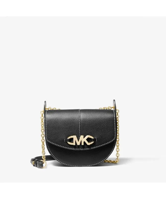 Michael Kors Izzy Small Pebbled Leather Saddle Crossbody Bag | Black