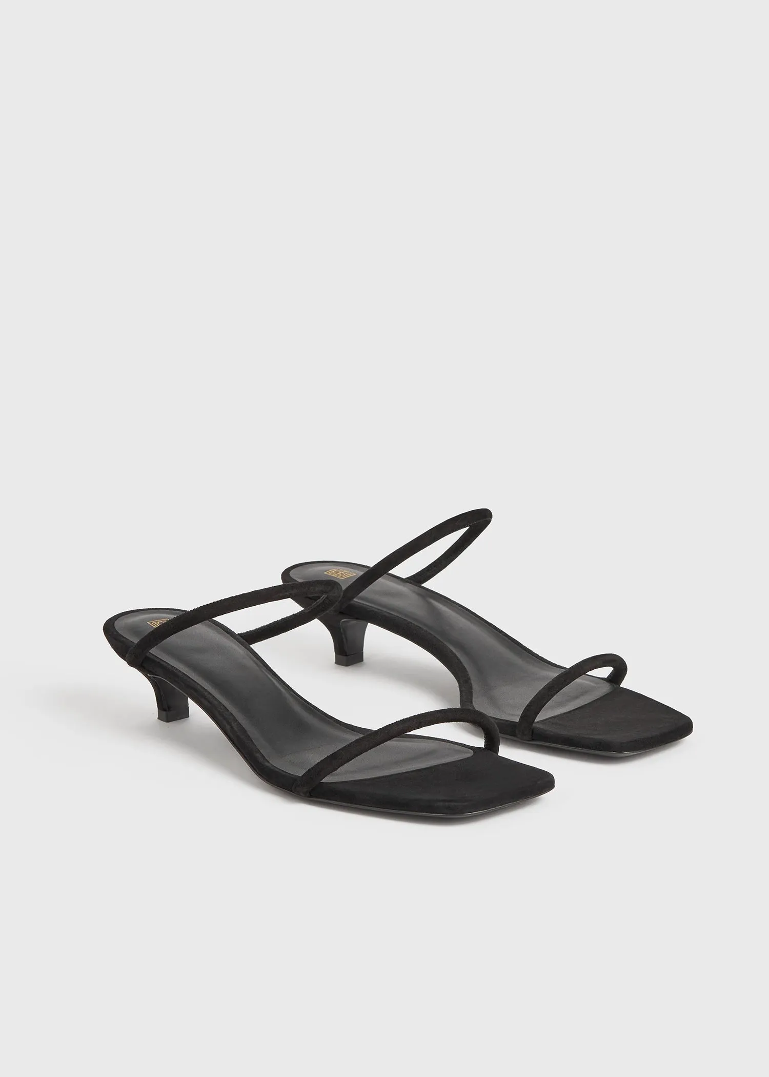 Minimalist suede sandals black