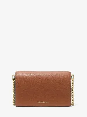 MK Jet Set Medium Pebbled Leather Crossbody Bag - Brown - Michael Kors