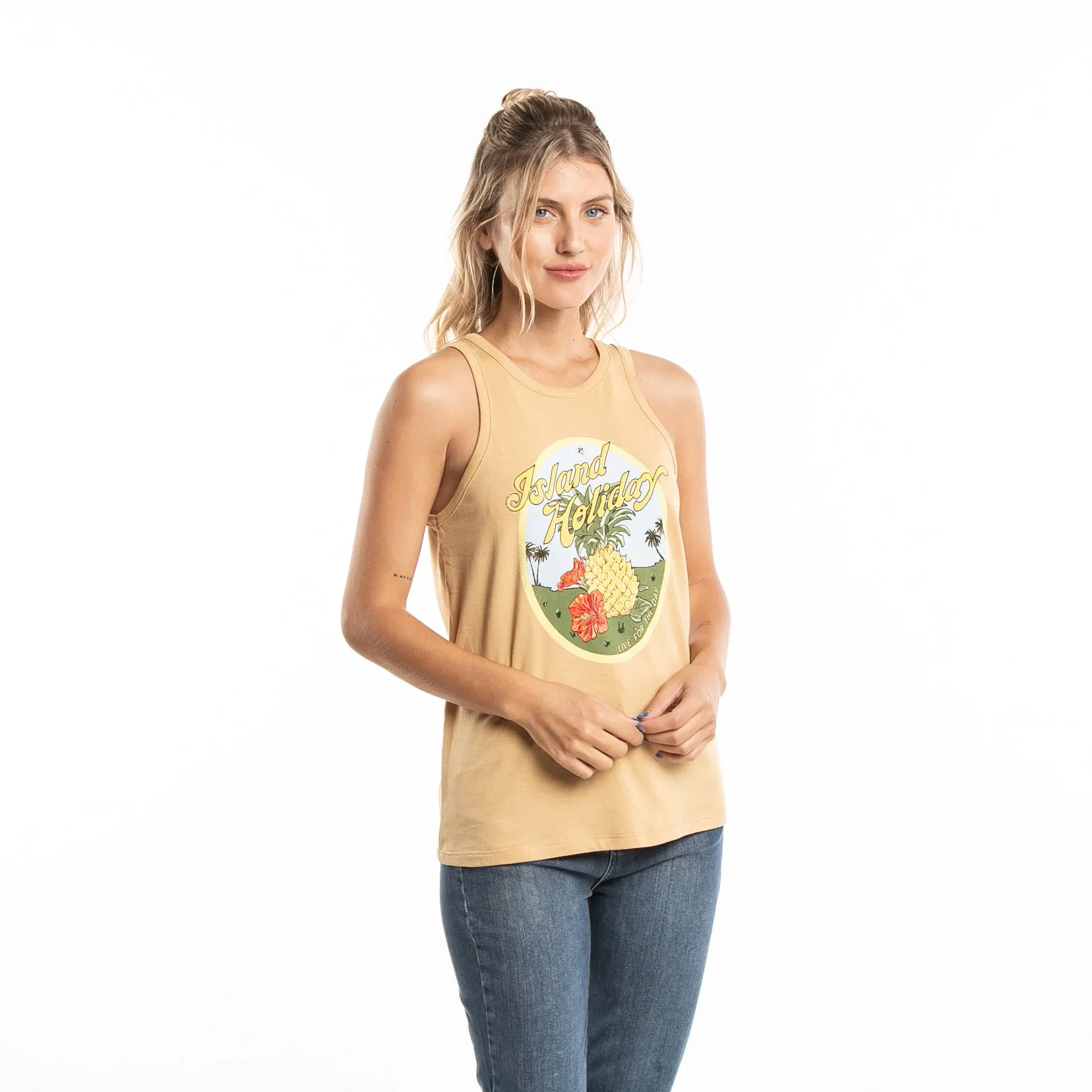 Musculosa Rusty Island Holiday Classic Tank Ld Camel