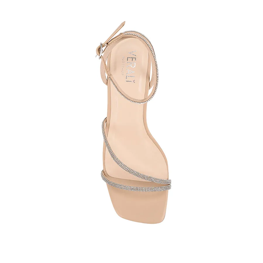 Nastassia Block Heel Sandals - Nude