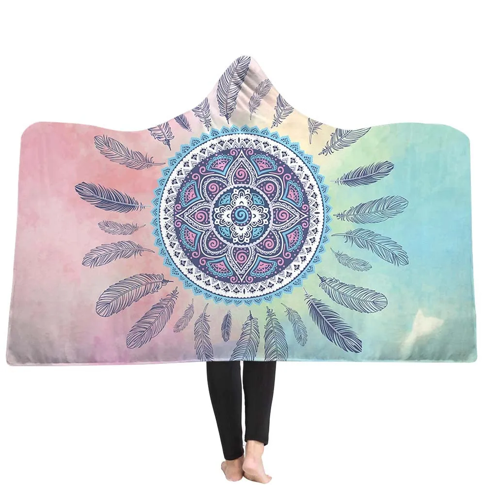 Neon Dream Catcher Hooded Blanket